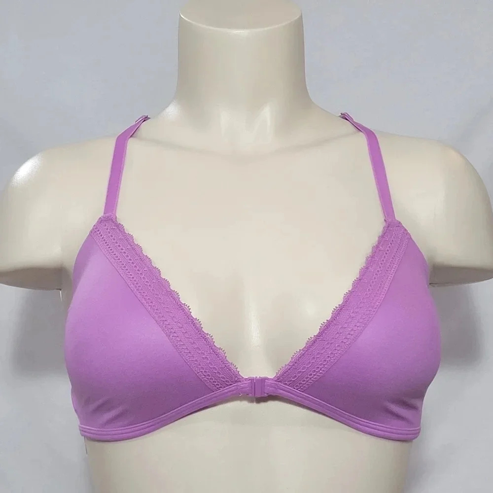 34C‎ Xhilaration Front Close Lounge Wire Free Bra Bralette Vivid Violet NWT